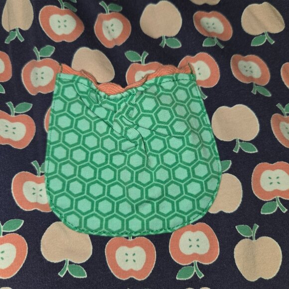 Serendipity By Shrimp And Grits 7/8 Apple Print Blouse Flutter Sleeve 3881 - Picture 4 of 9